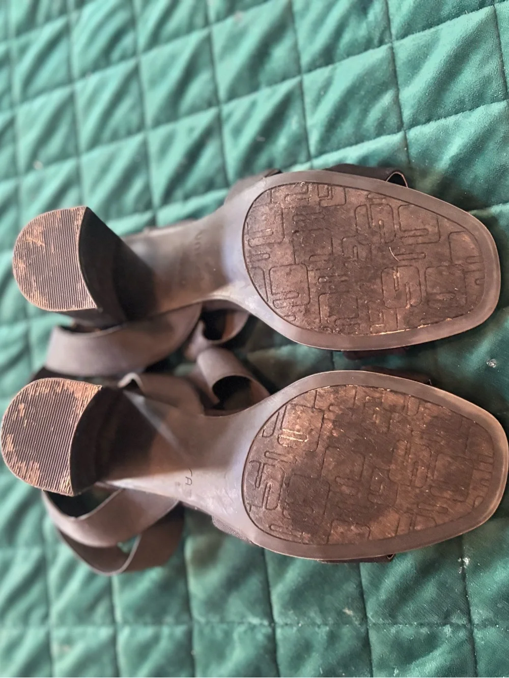 Unisa Black Strappy Block Heel Sandals